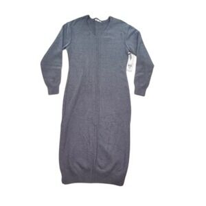 Dex Soft Knit Hooded Midi Dress Gray Size Small NWT